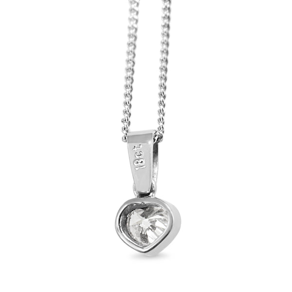 18ct White Gold Diamond Heart Solitaire Pendant