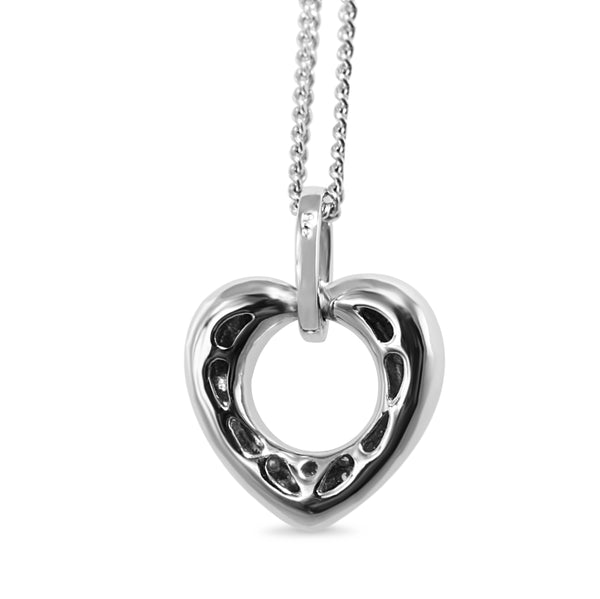 9ct White Gold Pavé Diamond Heart Pendant