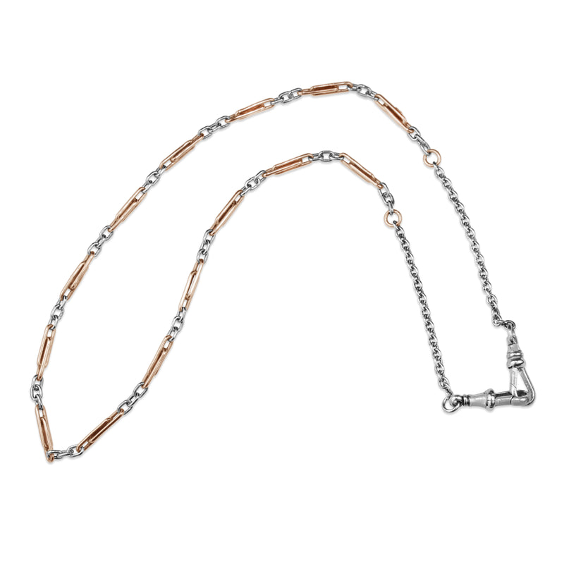 9ct Rose Gold and Silver Chain Necklace