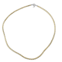 18ct Yellow and White Fancy Link Necklace with Heart Clasp