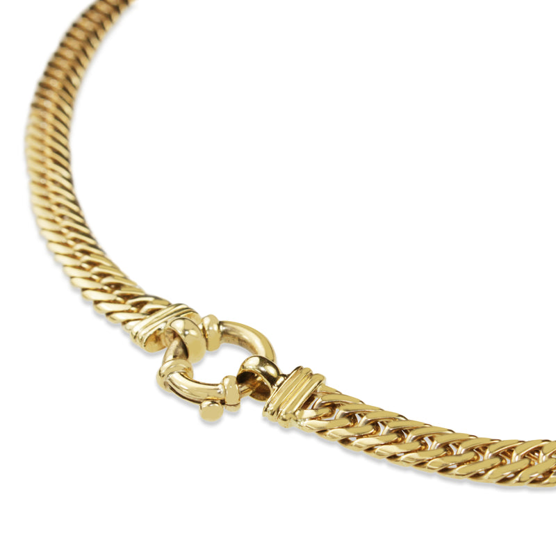 9ct Yellow Gold Flat Curb Link Chain Necklace