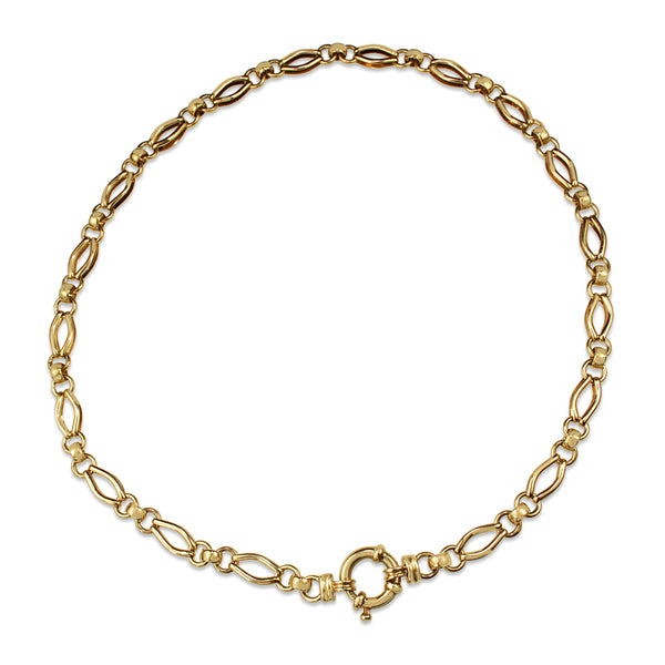 9ct Yellow Gold Fancy Link Chain Necklace