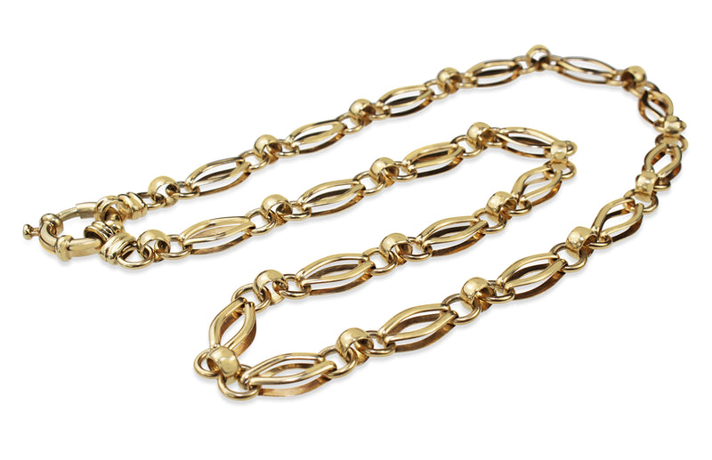 9ct Yellow Gold Fancy Link Chain Necklace