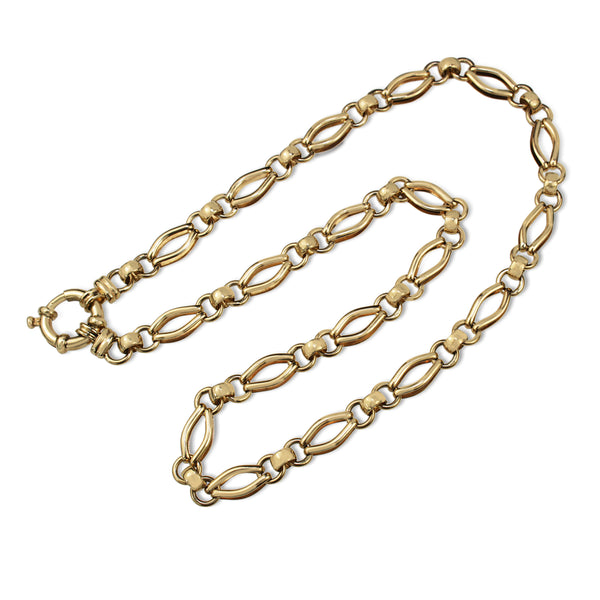 9ct Yellow Gold Fancy Link Chain Necklace