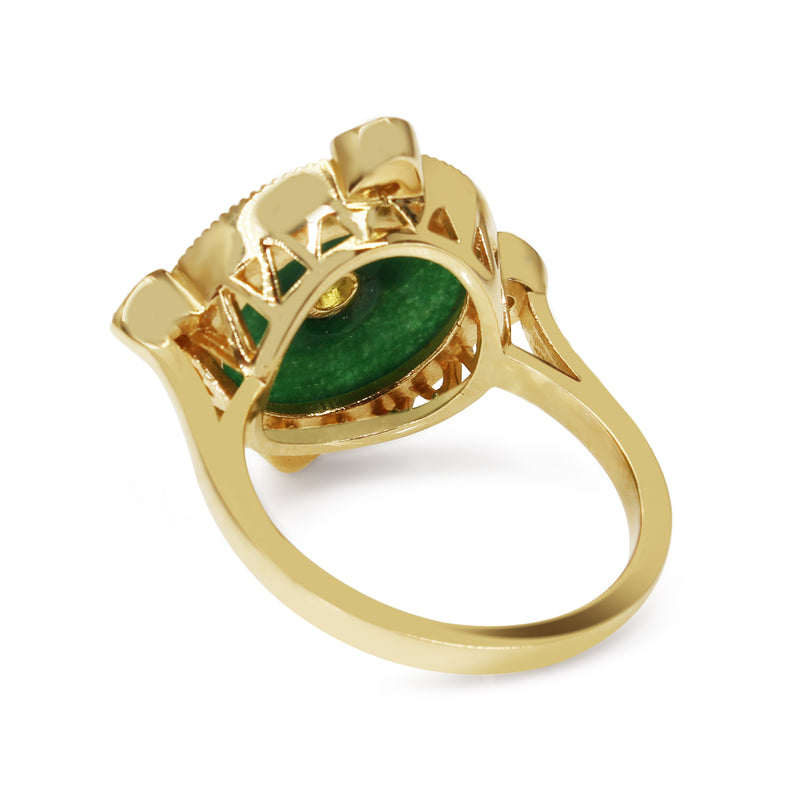 9ct Yellow Gold Jade and Peridot Ring