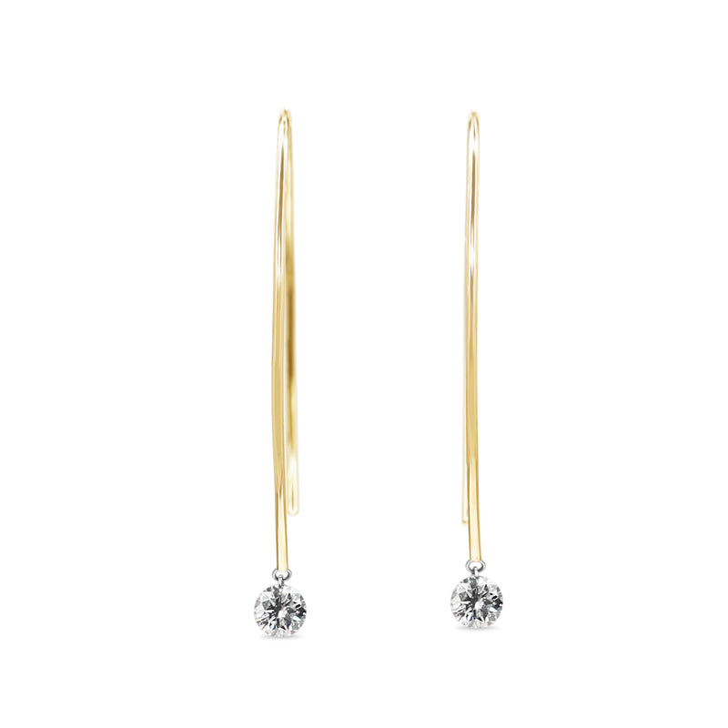 Diamond open hoop on sale earrings