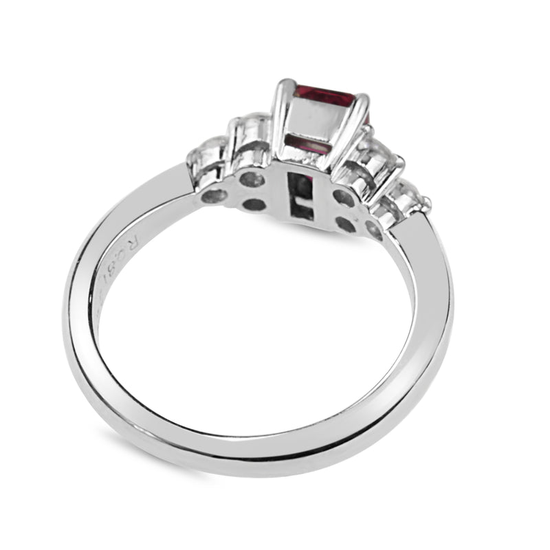 Platinum Ruby and Diamond Ring