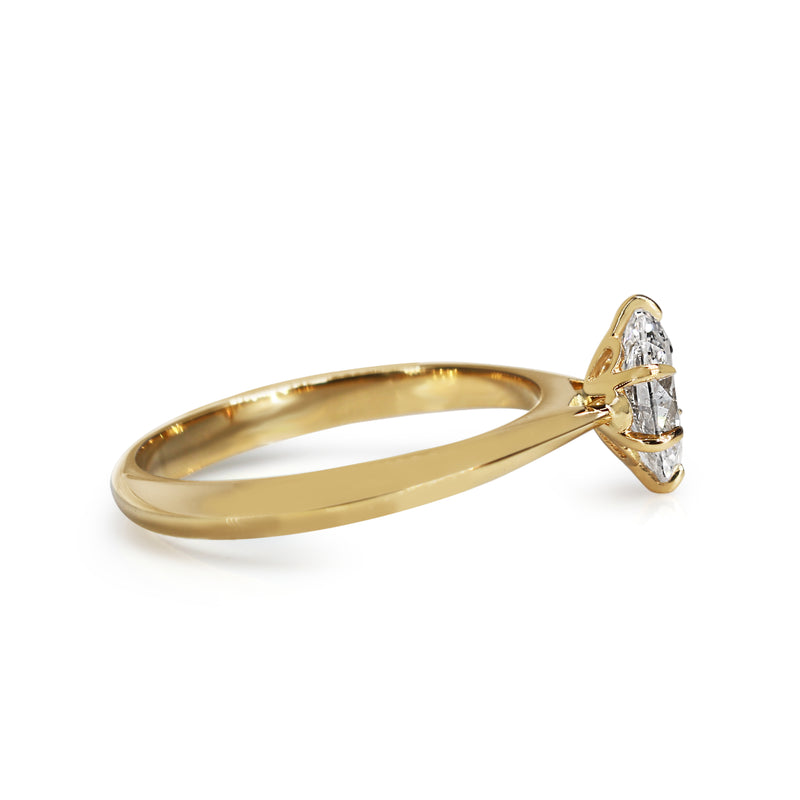 18ct Yellow Gold Oval Diamond Solitaire Ring