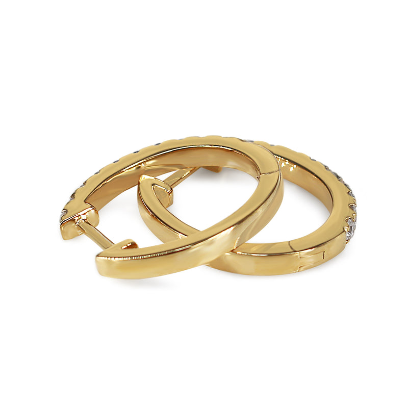 18ct Yellow Gold Diamond Hoop Earrings