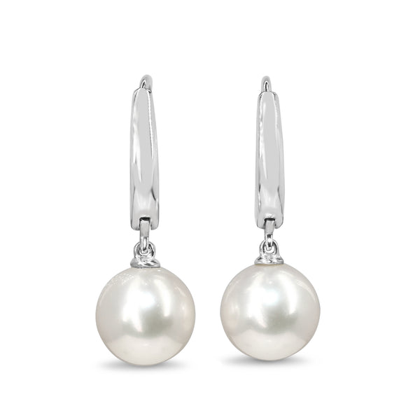 18ct White Gold 9mm Fresh Water Pearl Earrings