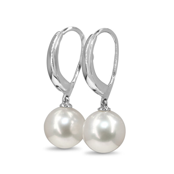 18ct White Gold 9mm Fresh Water Pearl Earrings