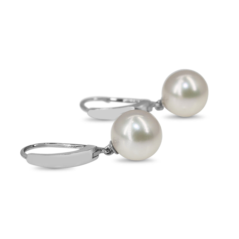 18ct White Gold 9mm Fresh Water Pearl Earrings