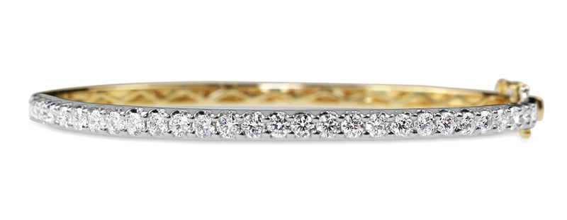 9ct Yellow and White Gold 2.05ct Diamond Bangle