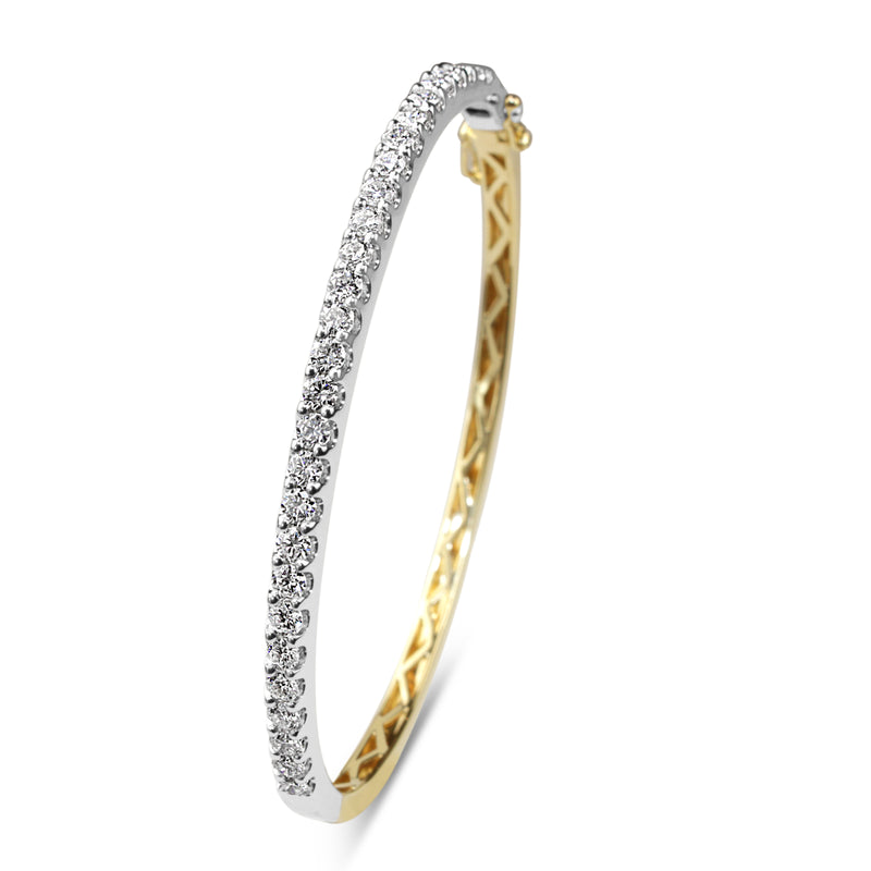 9ct Yellow and White Gold 2.05ct Diamond Bangle