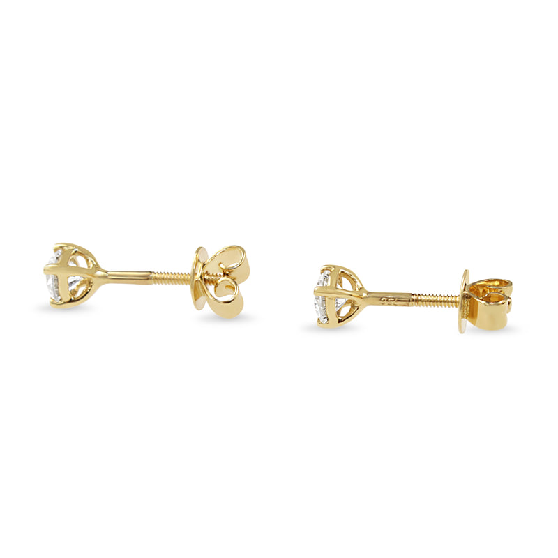 18ct Yellow Gold .40ct Diamond Stud Earrings