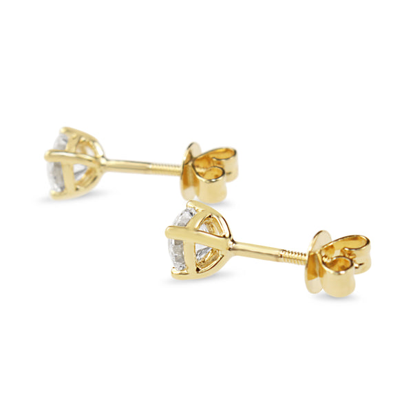 18ct Yellow Gold .80ct Diamond Stud Earrings