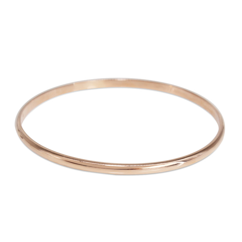 9ct Rose Gold Solid Round Bangle