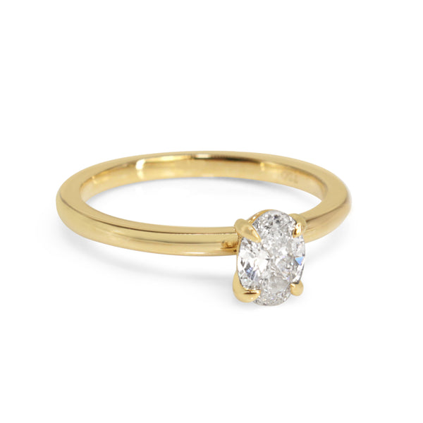 18ct Yellow Gold Oval Diamond Solitaire