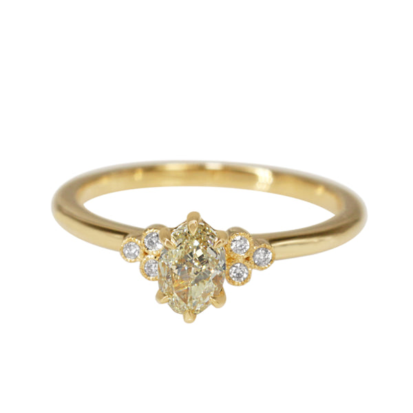18ct Yellow Gold Yellow Diamond Vintage Style Ring
