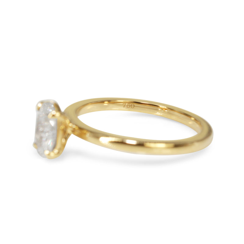 18ct Yellow Gold Oval Diamond Solitaire