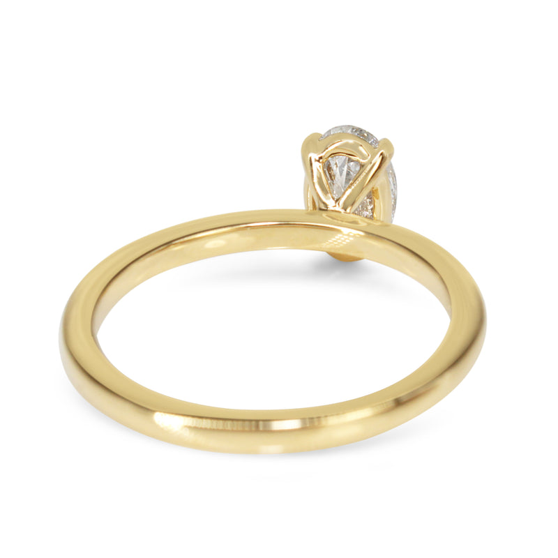 18ct Yellow Gold Oval Diamond Solitaire