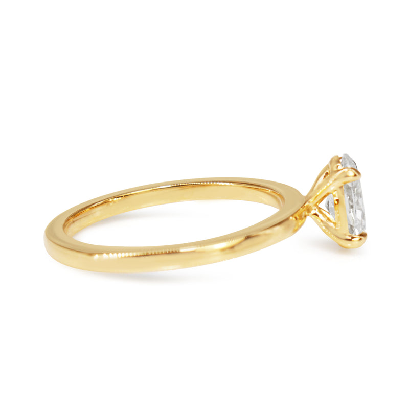 18ct Yellow Gold Oval Diamond Solitaire