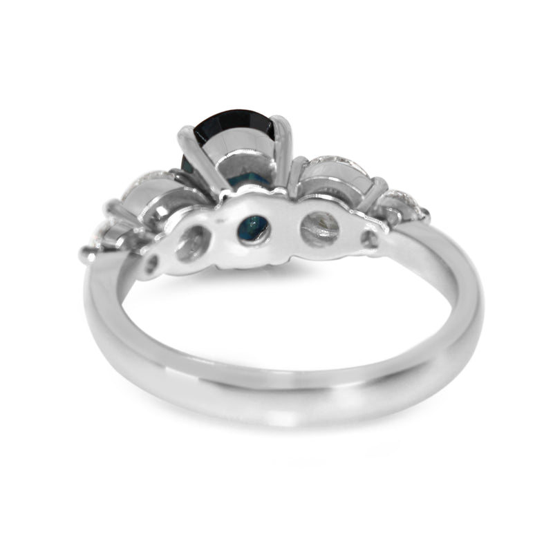 18ct White Gold Sapphire and Diamond 5 Stone Ring