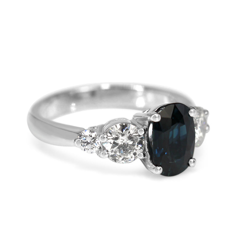 18ct White Gold Sapphire and Diamond 5 Stone Ring