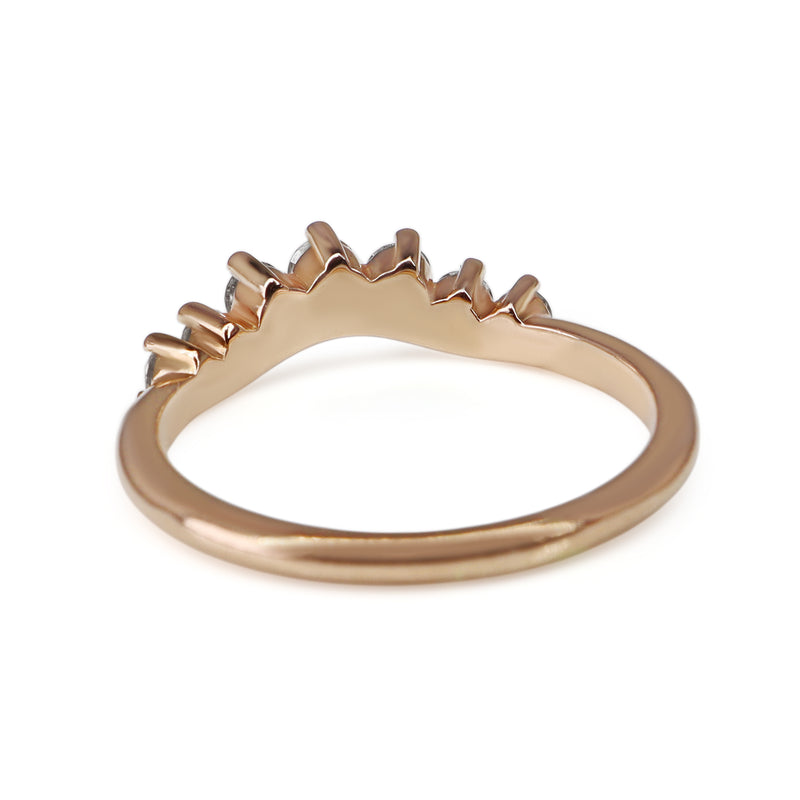 18ct Rose Gold Curved Diamond Band Ring