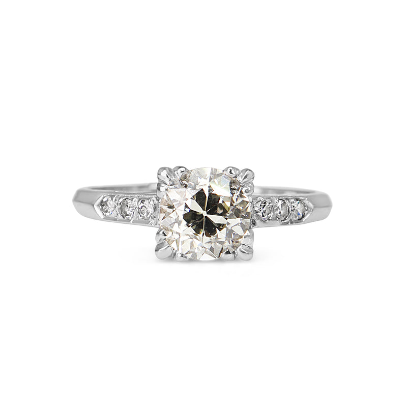 Platinum Old Cut Diamond Solitaire Ring