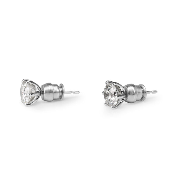 Platinum 6 Claw 1.64ct Diamond Stud Earrings