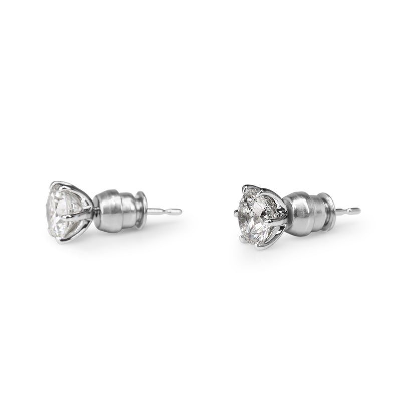 Platinum 6 Claw 1.64ct Diamond Stud Earrings
