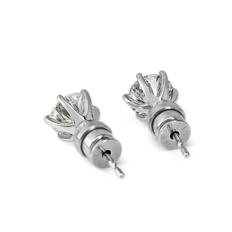 Platinum 6 Claw 1.64ct Diamond Stud Earrings