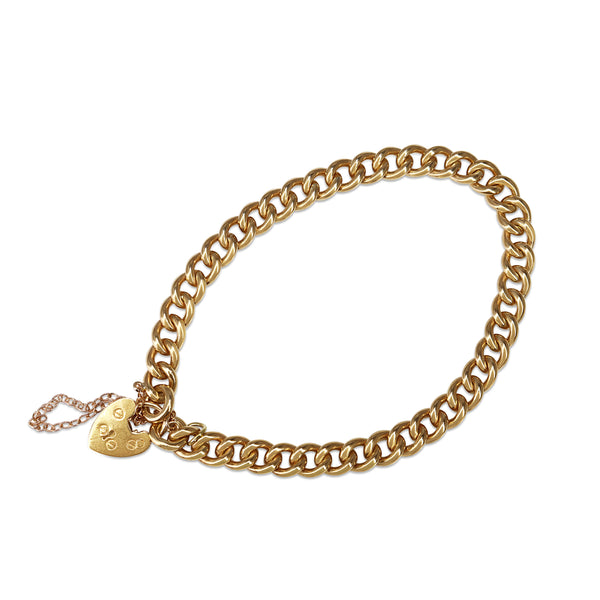 9ct Yellow Gold Solid Curb Link Bracelet