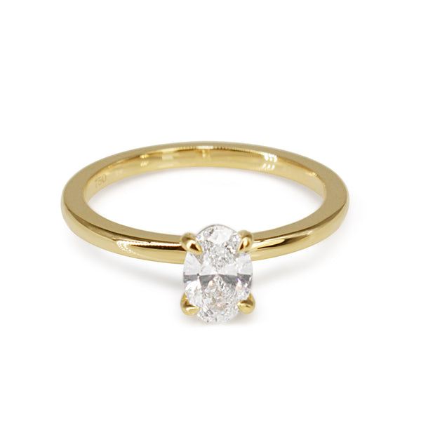 18ct Yellow Gold Oval Diamond Solitaire