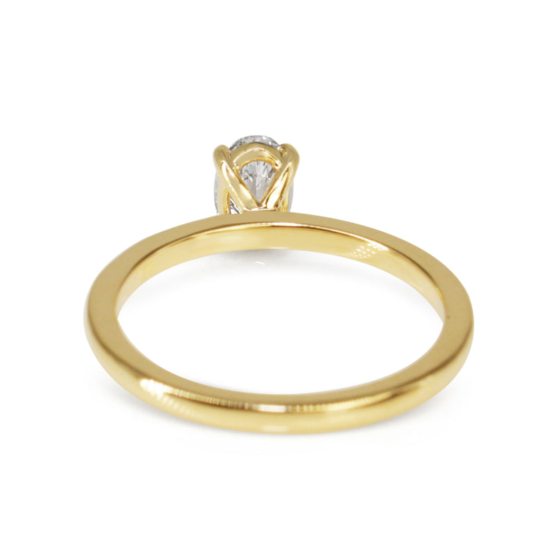 18ct Yellow Gold Oval Diamond Solitaire