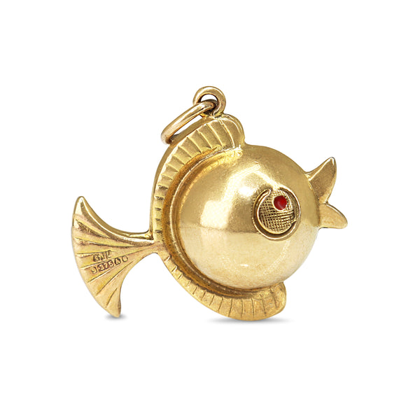 9ct Yellow Gold Fish Charm / Pendant