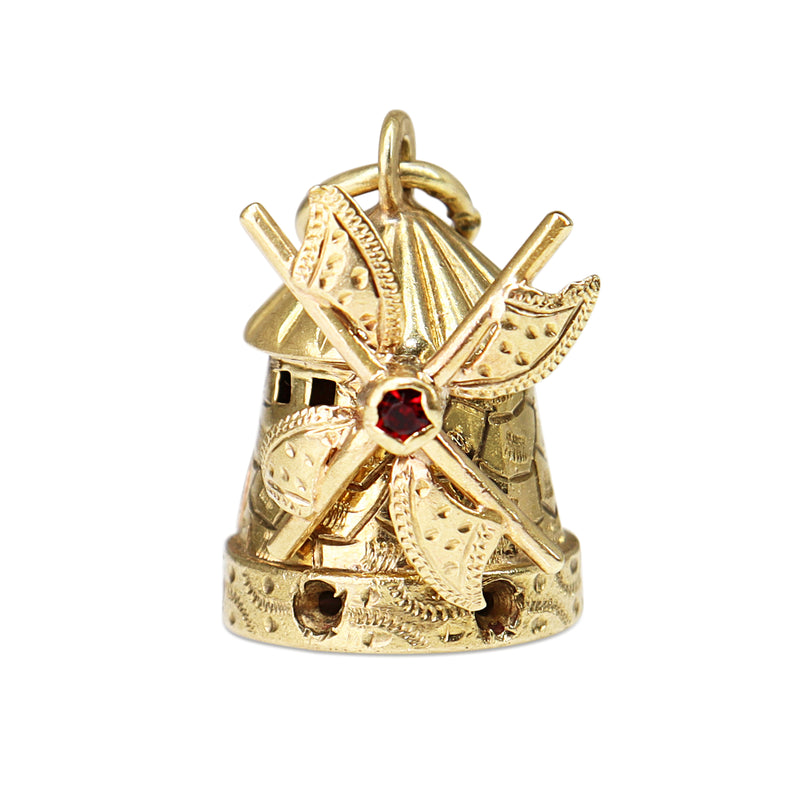 9ct Yellow Gold Windmill Charm / Pendant