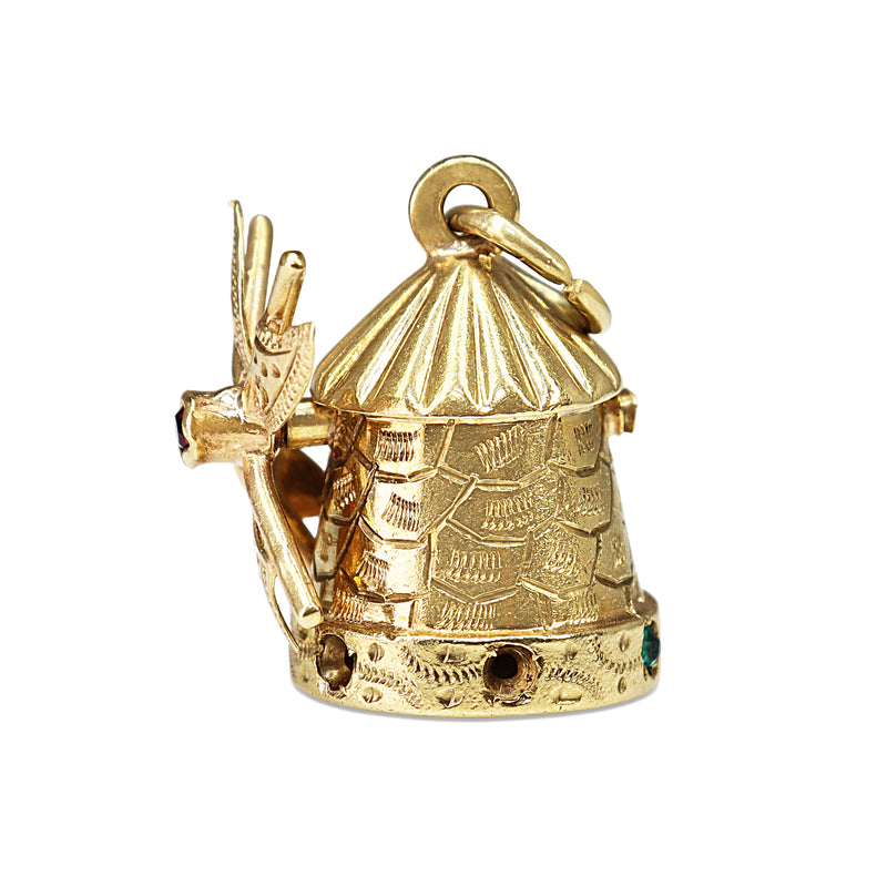 9ct Yellow Gold Windmill Charm / Pendant