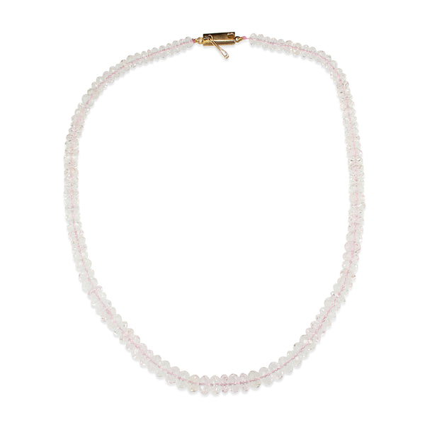 Graduated Faceted Morganite Necklace on Base Metal Clasp