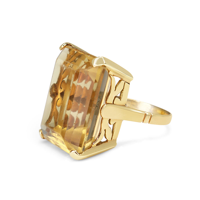 14ct Yellow Gold Citrine Cocktail Ring