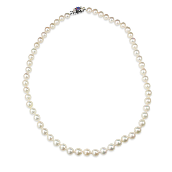 Cultured 7mm Pearls with Silver and Triplet Clasp