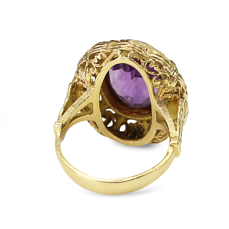 18ct Yellow Gold Amethyst Vintage Ring