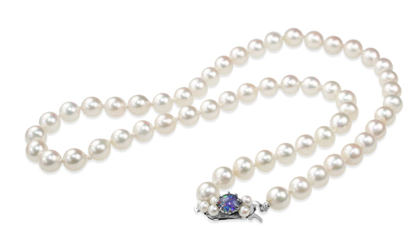 Cultured 7mm Pearls with Silver and Triplet Clasp