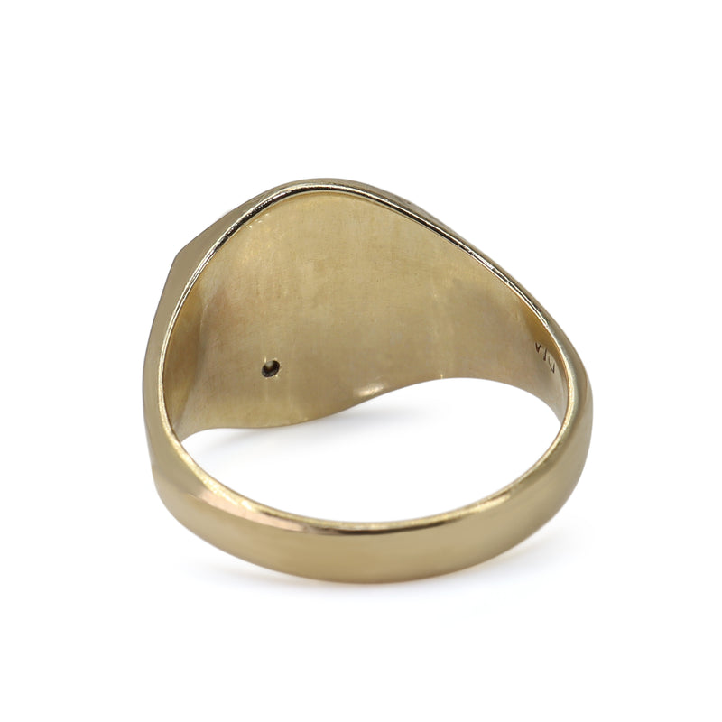 9ct Yellow Gold Vintage Diamond Signet Ring
