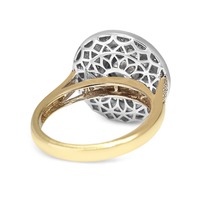 18ct Yellow and White Gold Diamond Double Halo Ring