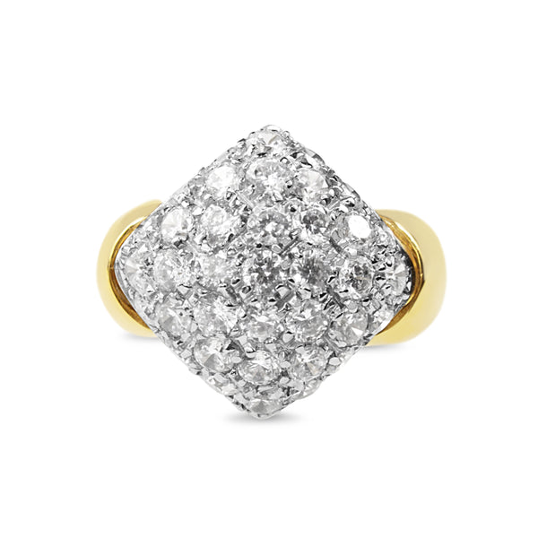 18ct Yellow and White Gold Cubic Zirconia Cocktail Ring