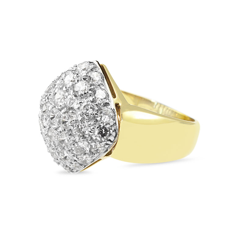 18ct Yellow and White Gold Cubic Zirconia Cocktail Ring