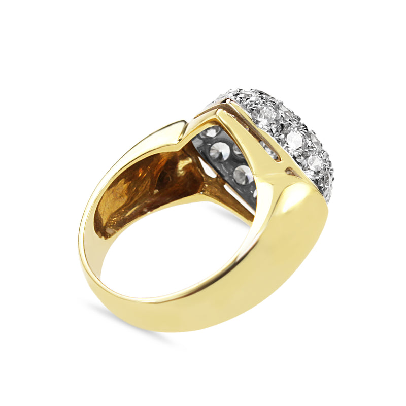 18ct Yellow and White Gold Cubic Zirconia Cocktail Ring