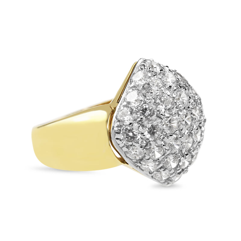 18ct Yellow and White Gold Cubic Zirconia Cocktail Ring